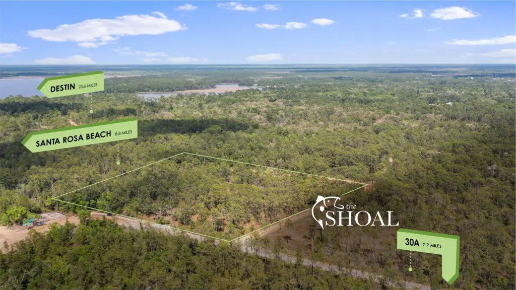 Photo showing distances to 30A, Santa Rosa Beach, and Destin